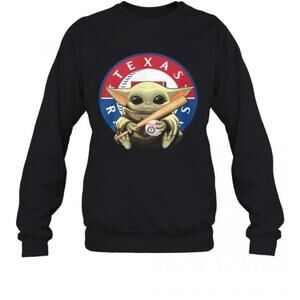 Baby Yoda Texas Rangers Baseball T-Shirt